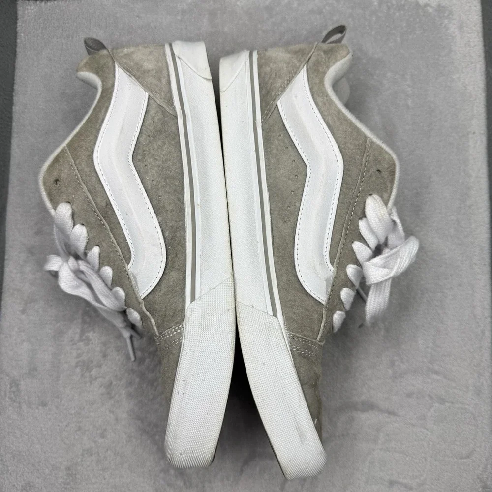 Vans Knu Skool Suede Chunky Skate Shoes Gray White Men's Size 12